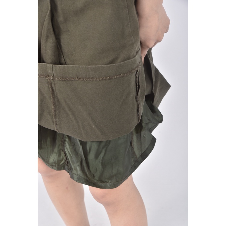 (L) dailo質感棉質綠色短裙二手衣, , large
