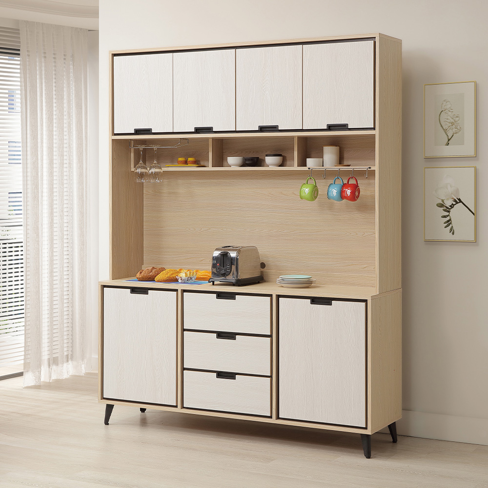 【唯熙傢俱】雷莎原木雙色5尺餐櫥櫃, , large