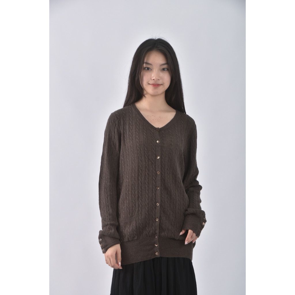 (XL) gap棉質開衫棕色外套二手衣, , large