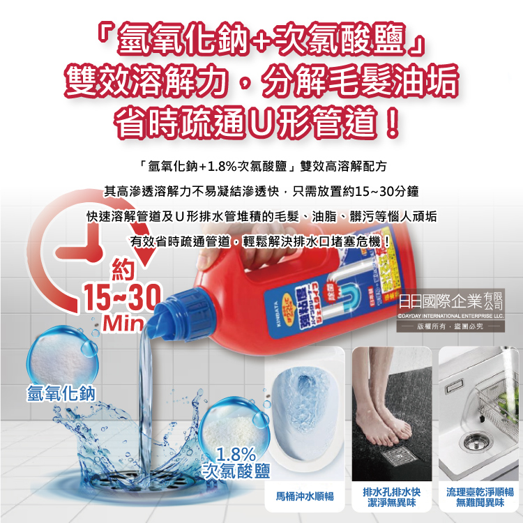 [日日好物]日本獅子化工-PIX強黏度濃稠凝膠分解毛髮溶解油垢管道疏通劑800g/紅瓶(廚房衛浴水管清潔劑,U形管消臭防堵塞,排水口除臭劑,居家大掃除), , large