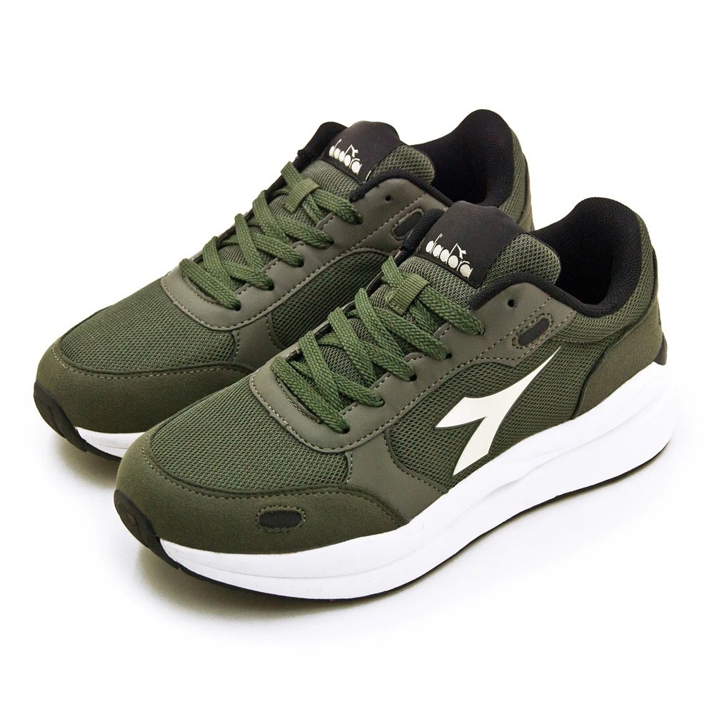 DIADORA迪亞多那 生活時尚運動鞋 男運動鞋 男鞋 慢跑鞋 寬楦 透氣 保護後跟 輕量 吸震 減壓 緩衝 黑灰 綠黑, , large