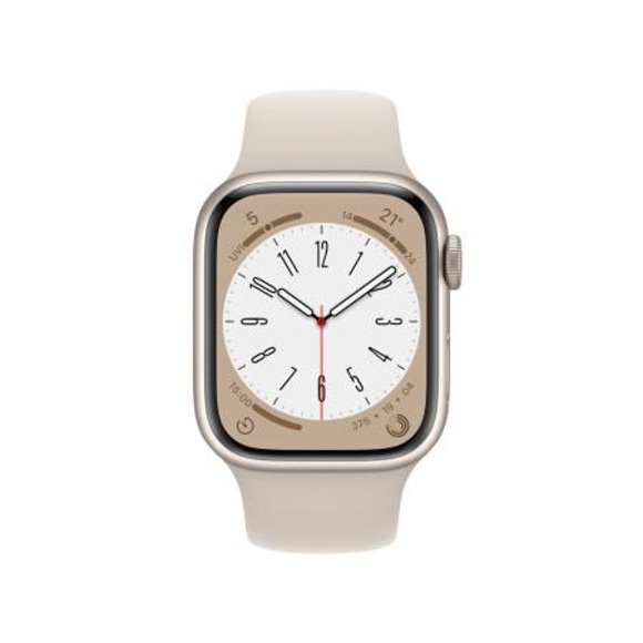 Apple Watch S8 GPS ; 45mm 星光色鋁金屬錶殼搭配星光色運動型錶帶 _ 台灣公司貨+贈, , large