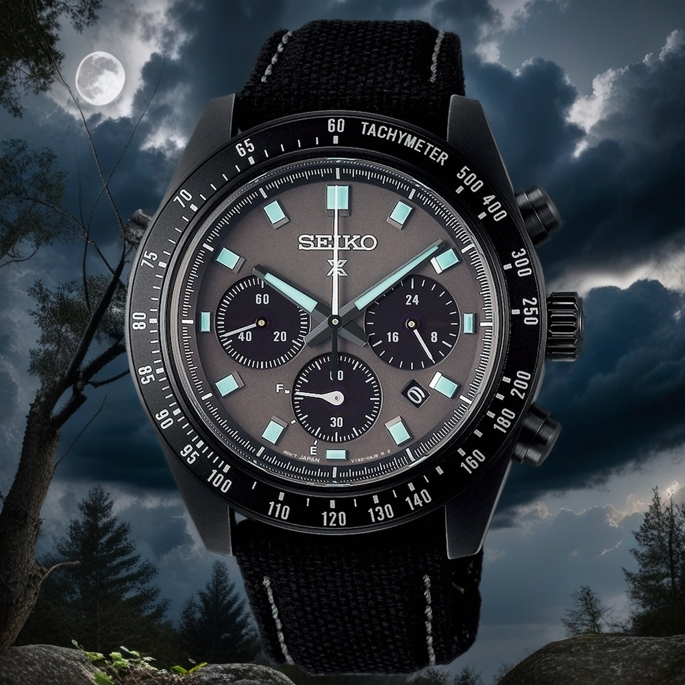 SEIKO 精工 SPEEDTIMER 黑潮夜視 太陽能計時錶 SSC923P1/V192-0AH0C, , large