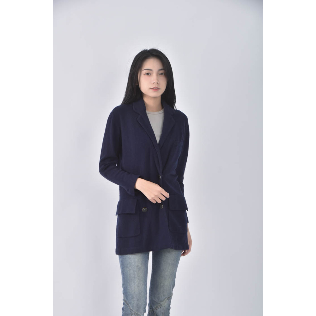 (L) philliplim純喀什米爾藍色外套二手衣, , large