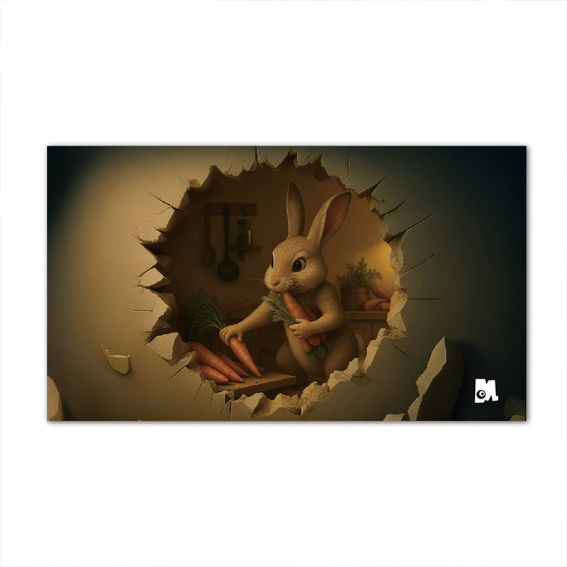 【Monster】 3D Scene Desk Mat (60x34cm) &ndash; Sneaky Bunny, , large