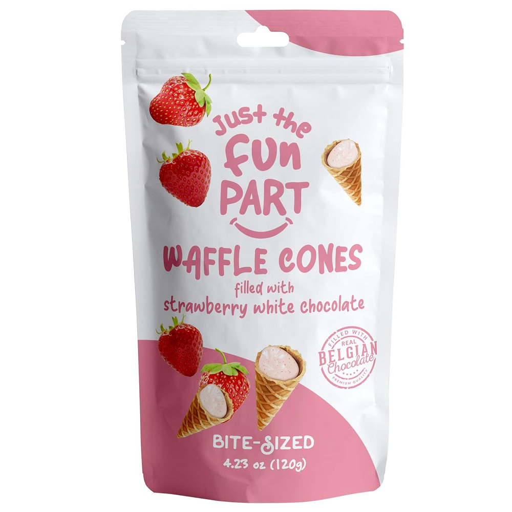 Waffle Cones-Strawberry  White chocola, , large