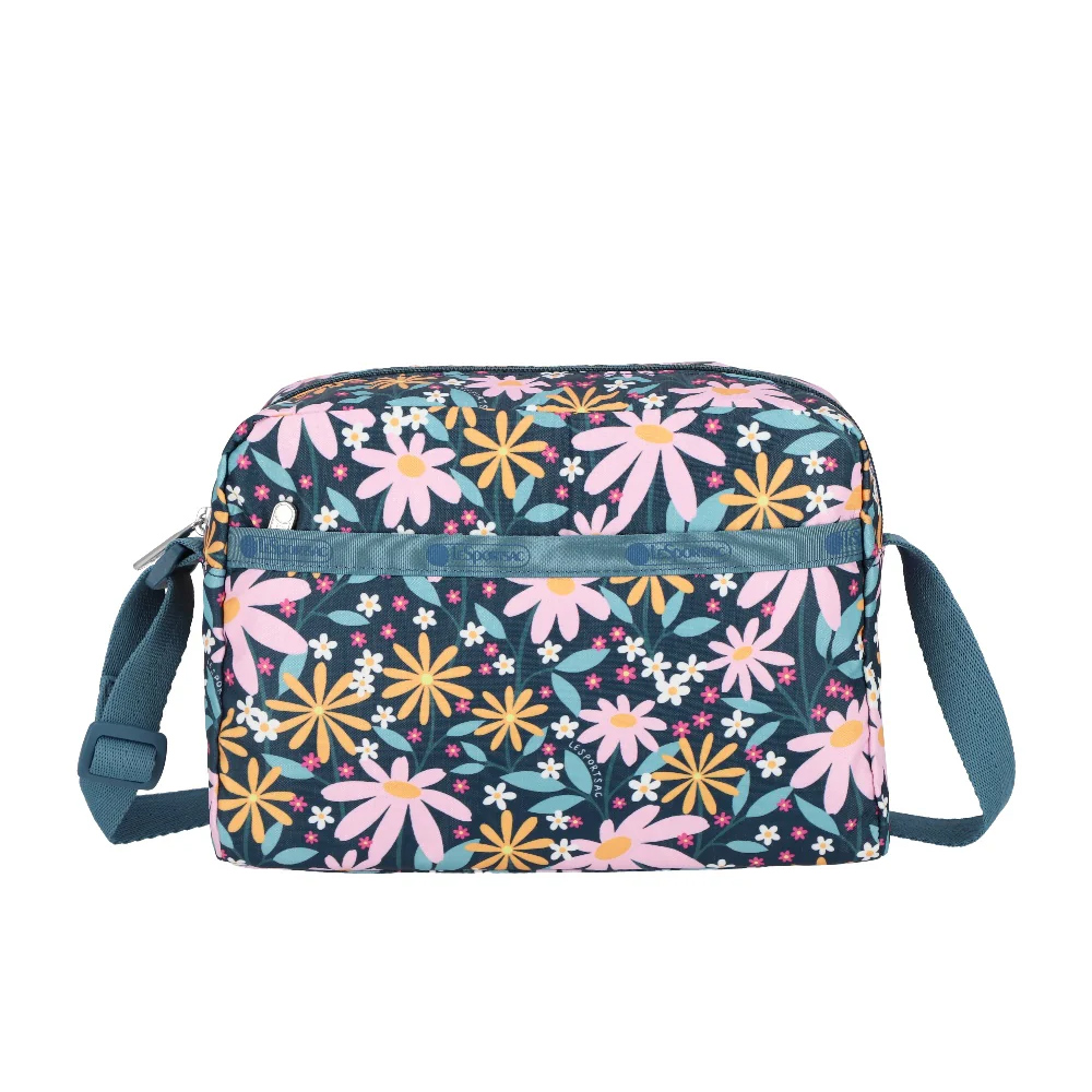 Lesportsac Daniella Crossbody 拉鍊斜背包 側背包 通勤隨身包 送禮 禮物 推薦 女包(復古雛菊), , large