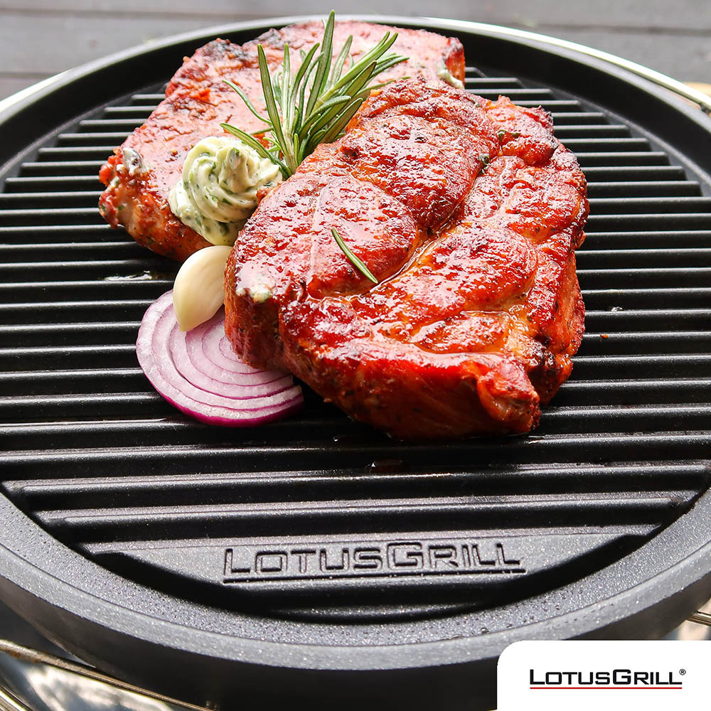 【德國LotusGrill】G340無煙烤肉超值七件組 (烤爐+炙燒兩用烤盤+玻璃蓋+腳架+夾+刷+炭精), 夢幻紫, large