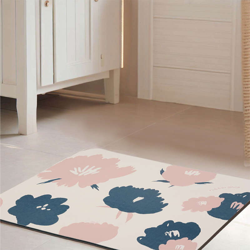 【Monster】 Soft Diatomaceous Earth Absorbent Mat – Dreamscape Series (60x40cm) – Graceful Floral Realm, , large