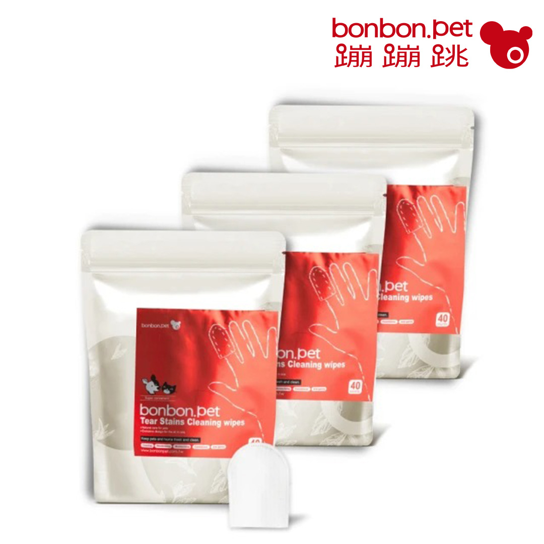 蹦蹦跳 植萃淚痕清潔指套40入/包X 3包組