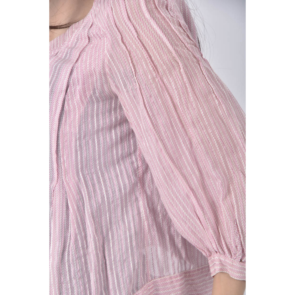 (S) 條紋粉色長袖上衣二手衣, , large