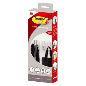 3M 17705 白色無痕LIFESTYLE組合式排鉤(五鉤), , large