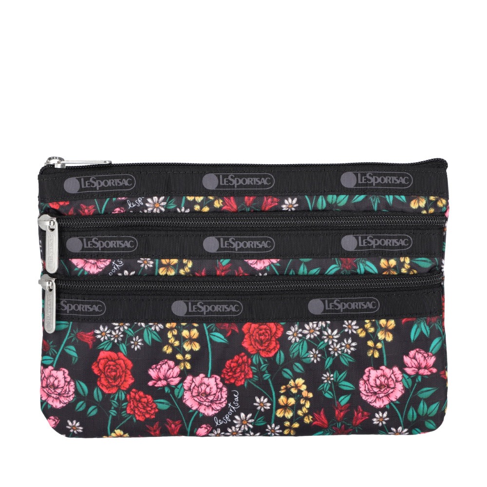 |快速出貨|Lesportsac 3-zip Cosmetic 三層拉鍊化妝包 送禮-馥郁花語, , large