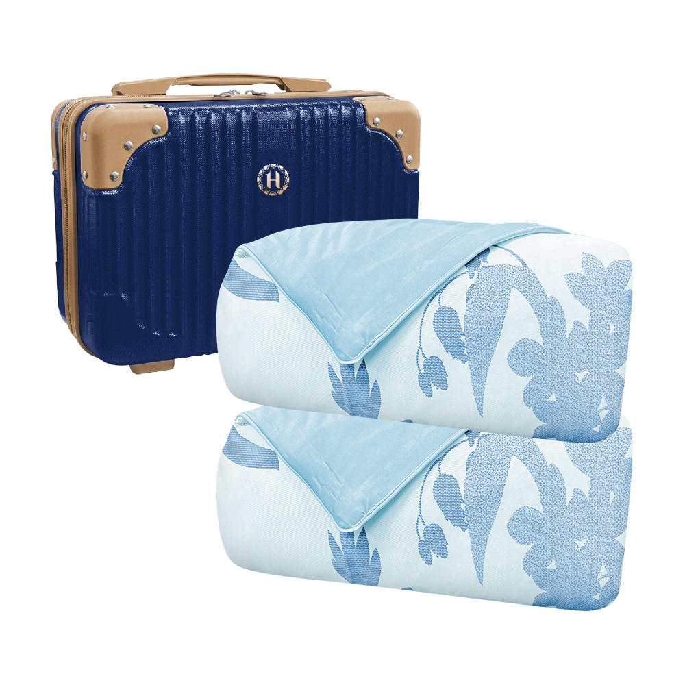 【Hilton】Natural Silk Antibacterial Cooling Children's Quilt/Blue Green Leaf (Quilt/Cooling Quilt/Cooling Quilt/Silk Quilt/Two Children's Quilts - Suitcase) (B0248-NS), , large