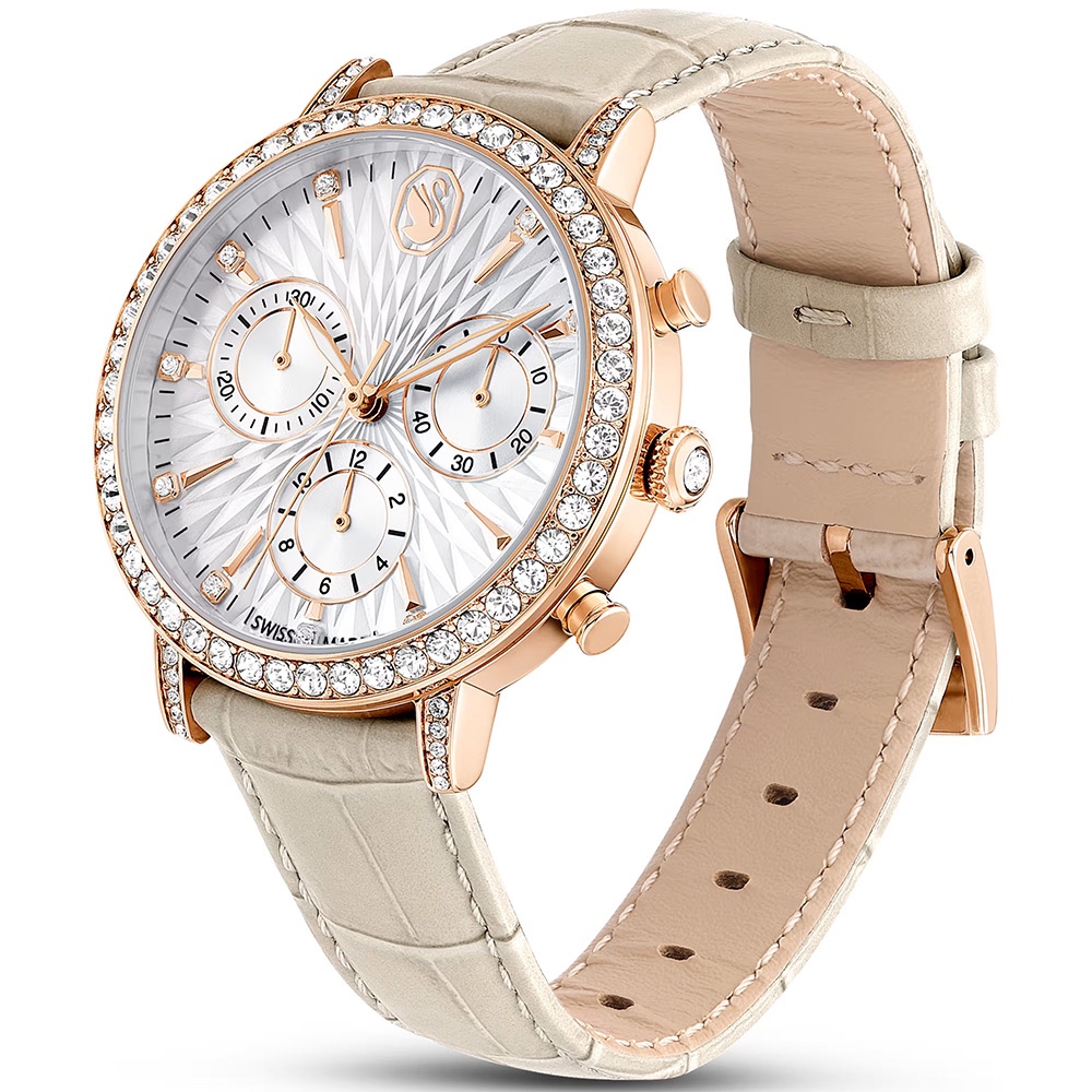 SWAROVSKI 施華洛世奇 Matrix Tennis Chrono 水晶三眼計時手錶 女錶36mm(570284), , large