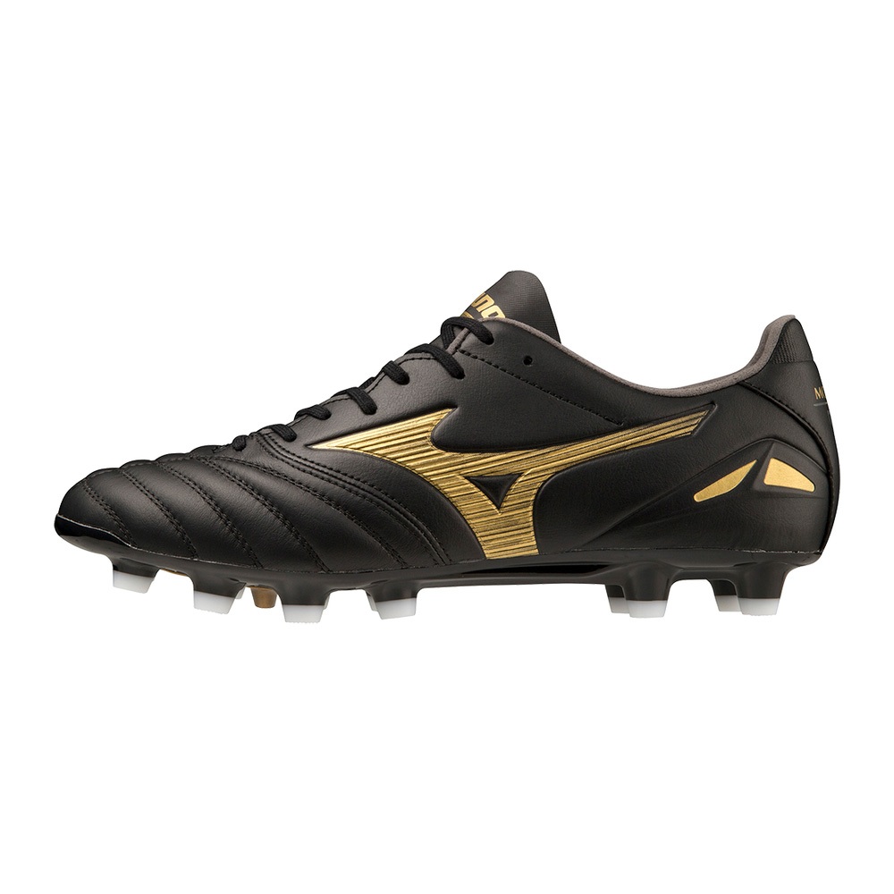 [秉宸] MIZUNO MORELIA NEO IV PRO 成人足球釘鞋 袋鼠皮 草地釘鞋 大釘 黑x金 P1GA233450, , large