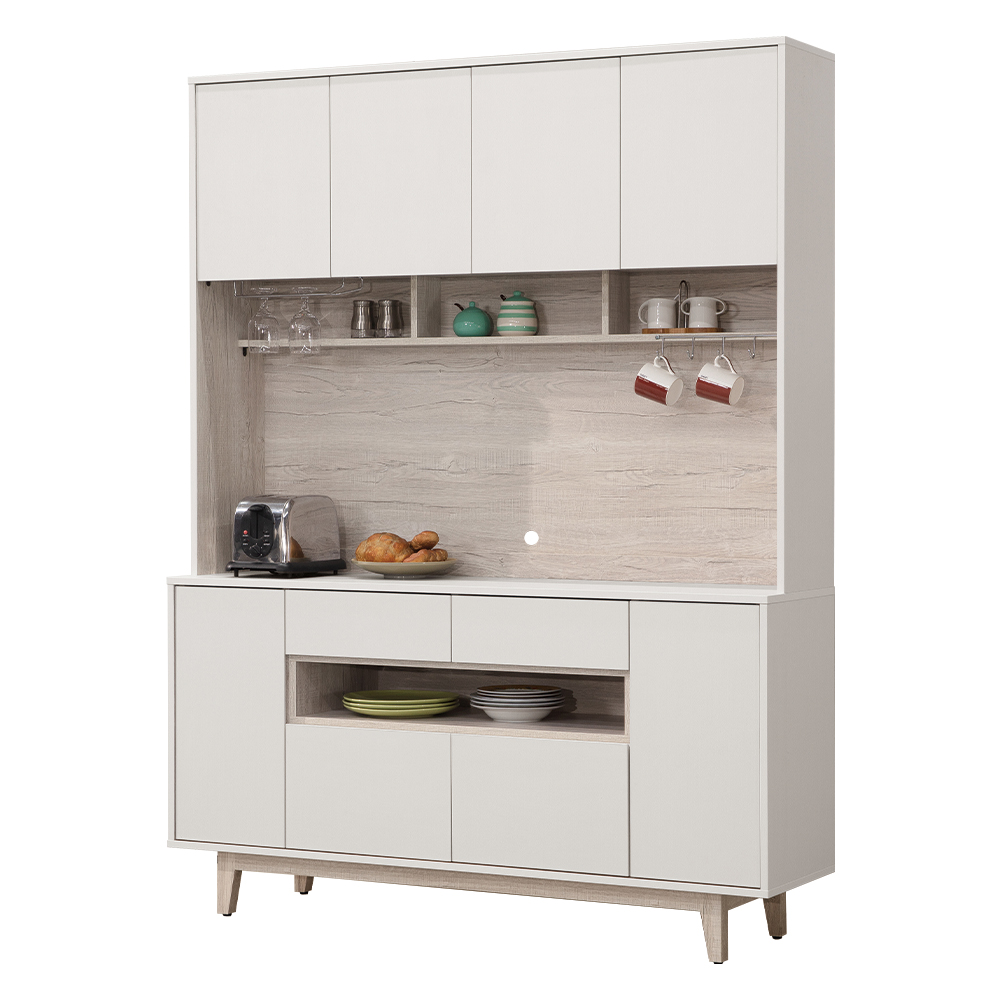 【唯熙傢俱】紀薇橡木雙色5尺餐櫥櫃, , large