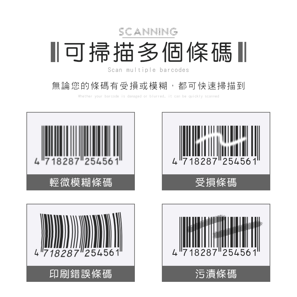 [HANLIN]-QR2.4G 二維碼條碼無線掃描槍 #遠距無線 有線 QR碼 收銀機 出貨掃描, , large