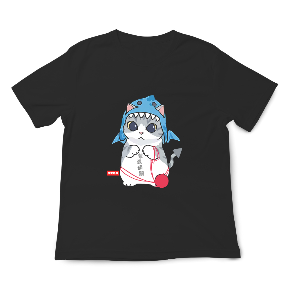 JZ TEE 貓咪-蒙混過關 印花短袖T恤, , large