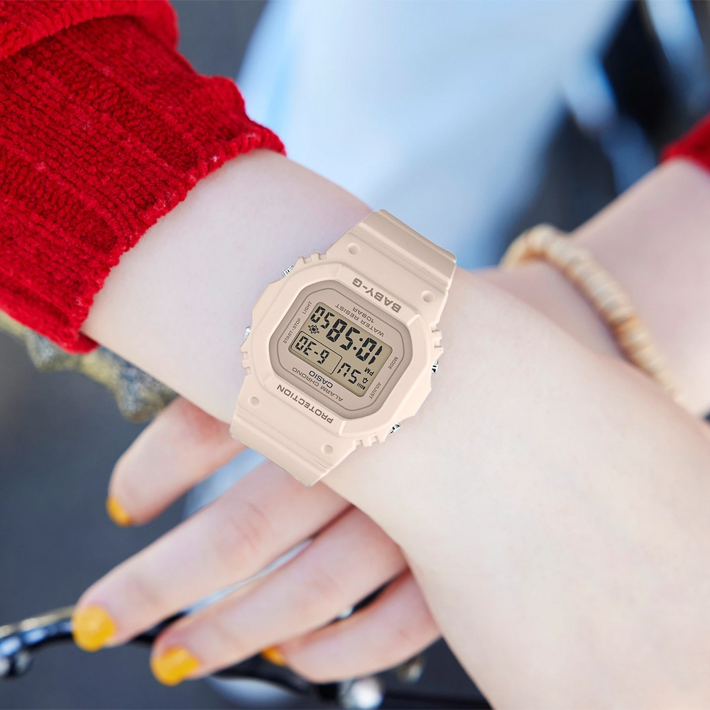 CASIO 卡西歐 BABY-G 纖薄輕巧 人氣經典電子錶-奶茶 BGD-565-4, , large