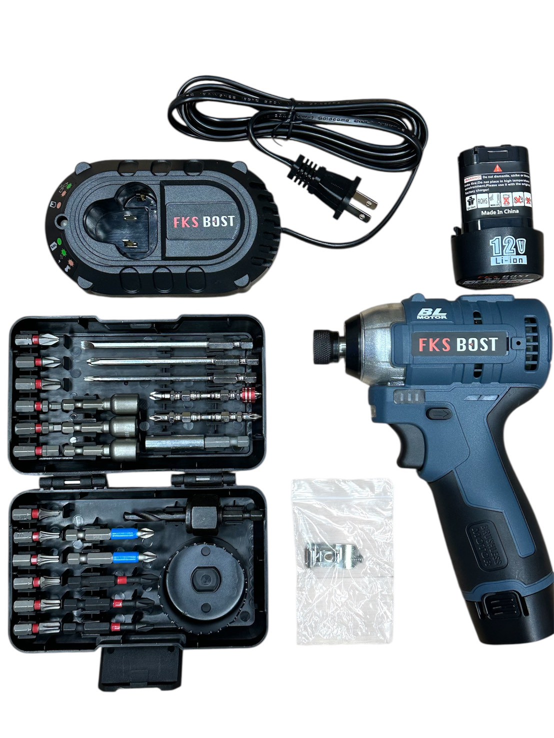 WIN五金 FKS-BOST FKS-101BL<只有12V專用充電器(單充電器)> 12V衝擊式無刷起子機 12V起子機 通用牧田 螺絲批 無刷馬達, , large