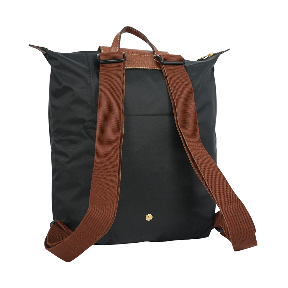 LONGCHAMP Le Pliage Original M 再生帆布中型折疊後背包/黑色, , large