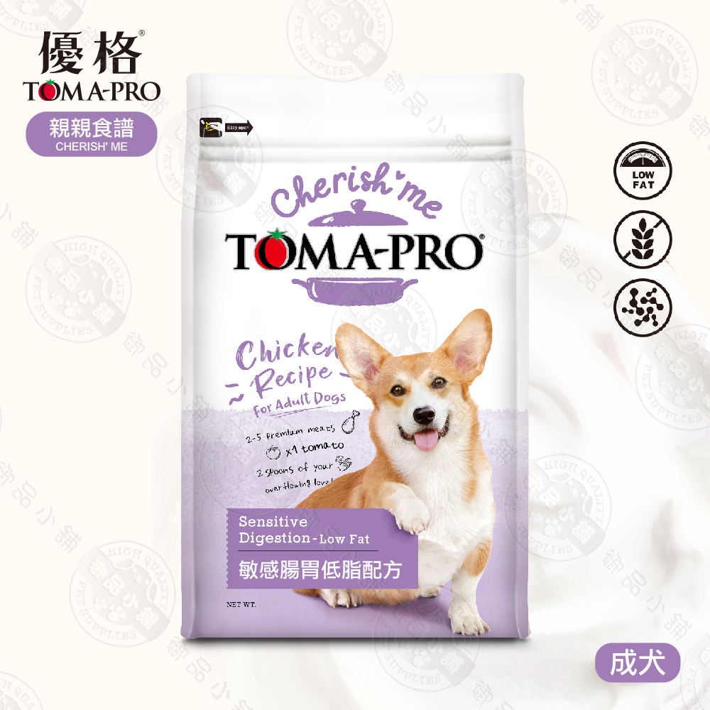 TOMA-PRO 優格 親親食譜 成犬 敏感腸胃低脂配方 14LB (6.35KG) 無穀 低脂 狗飼料 犬糧, , large