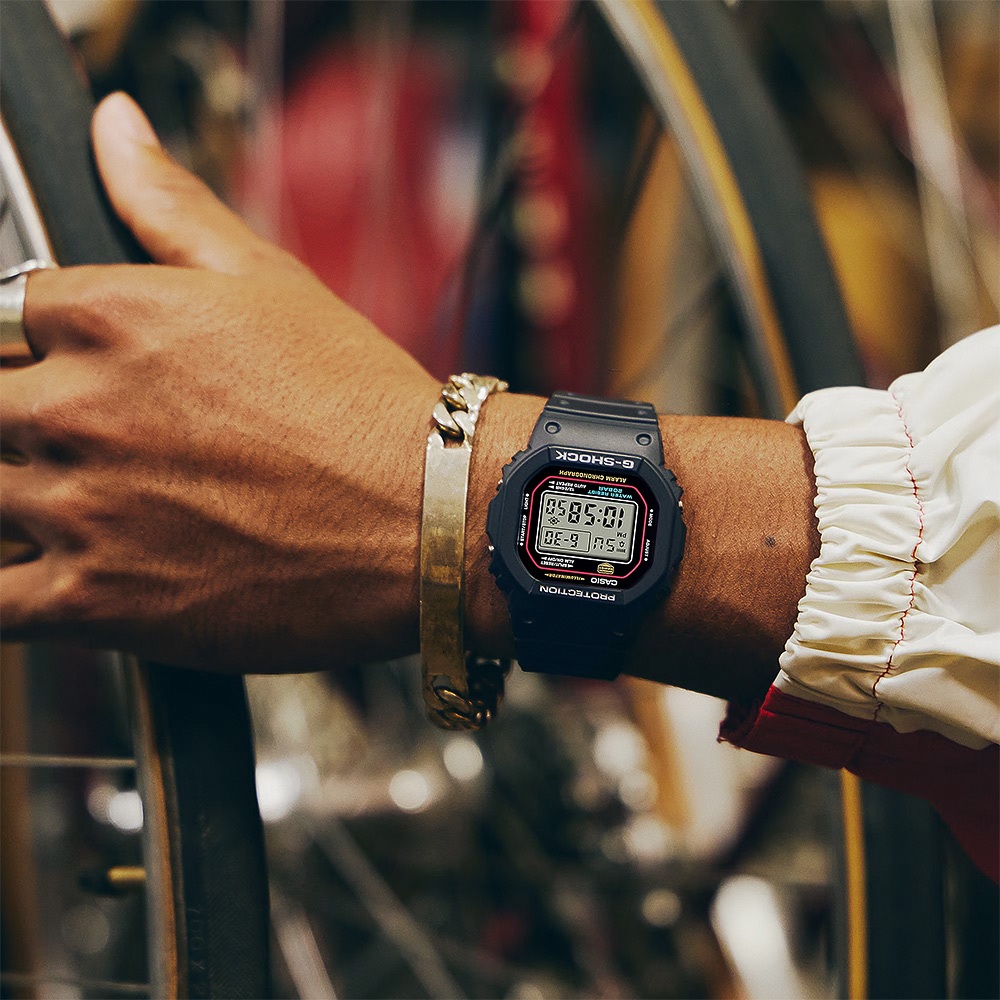 CASIO 卡西歐 G-SHOCK 經典配色方形電子錶 學生錶 DW-5600RL-1, , large