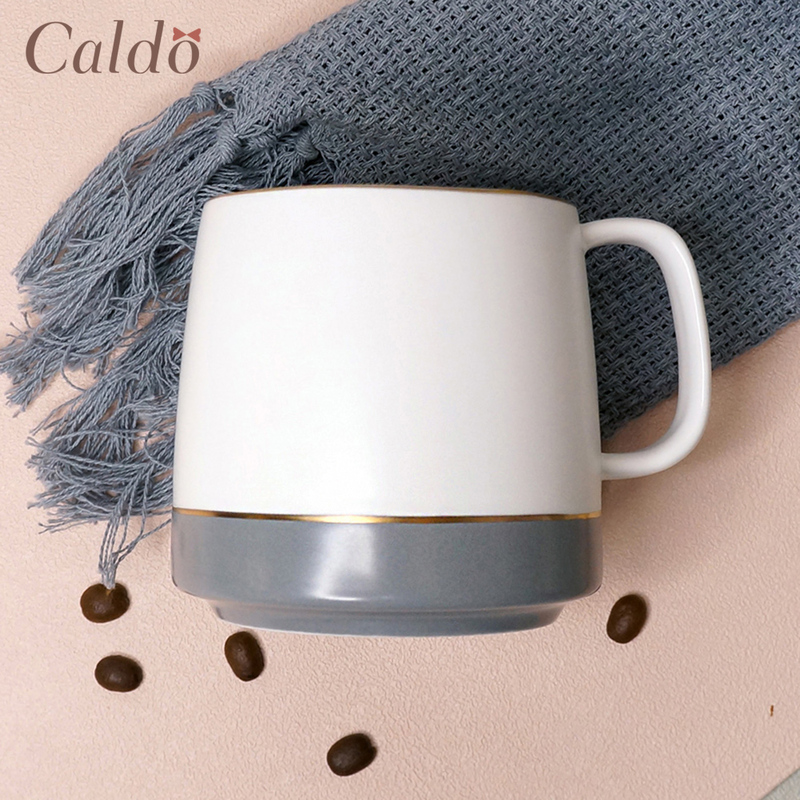 [ Caldo卡朵 ] 霧面氣質撞色描金馬克杯-雅灰, , large