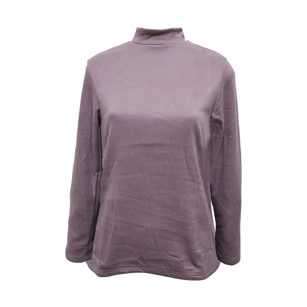 女羊毛蠶絲保暖衣-立領-6863-粉紫色-L號-2件, , large