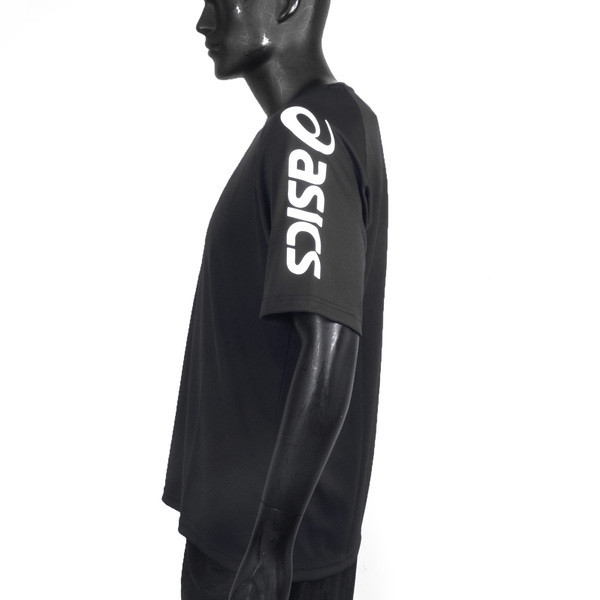 Asics 男女 短袖上衣 T恤 運動 休閒 輕量 吸濕 快乾 舒適 亞洲版 黑 [2033B947-001], , large