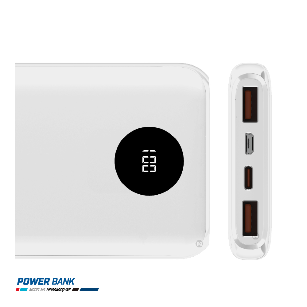 Energizer 勁量 迅閃 UE10040PQ 22.5W 快充 行動電源 白色 10000mAh 37Wh 國際大廠 總代理公司貨, , large