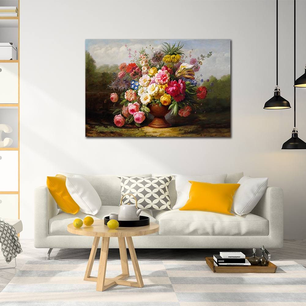 【御畫房】古典花之一 國家一級畫師手繪油畫60×90cm(VF-77), , large