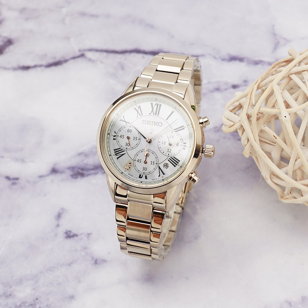 SEIKO 精工 LUKIA 廣告款羅馬太陽能計時女錶-36mm V175-0EX0G(SSC822J1), , large