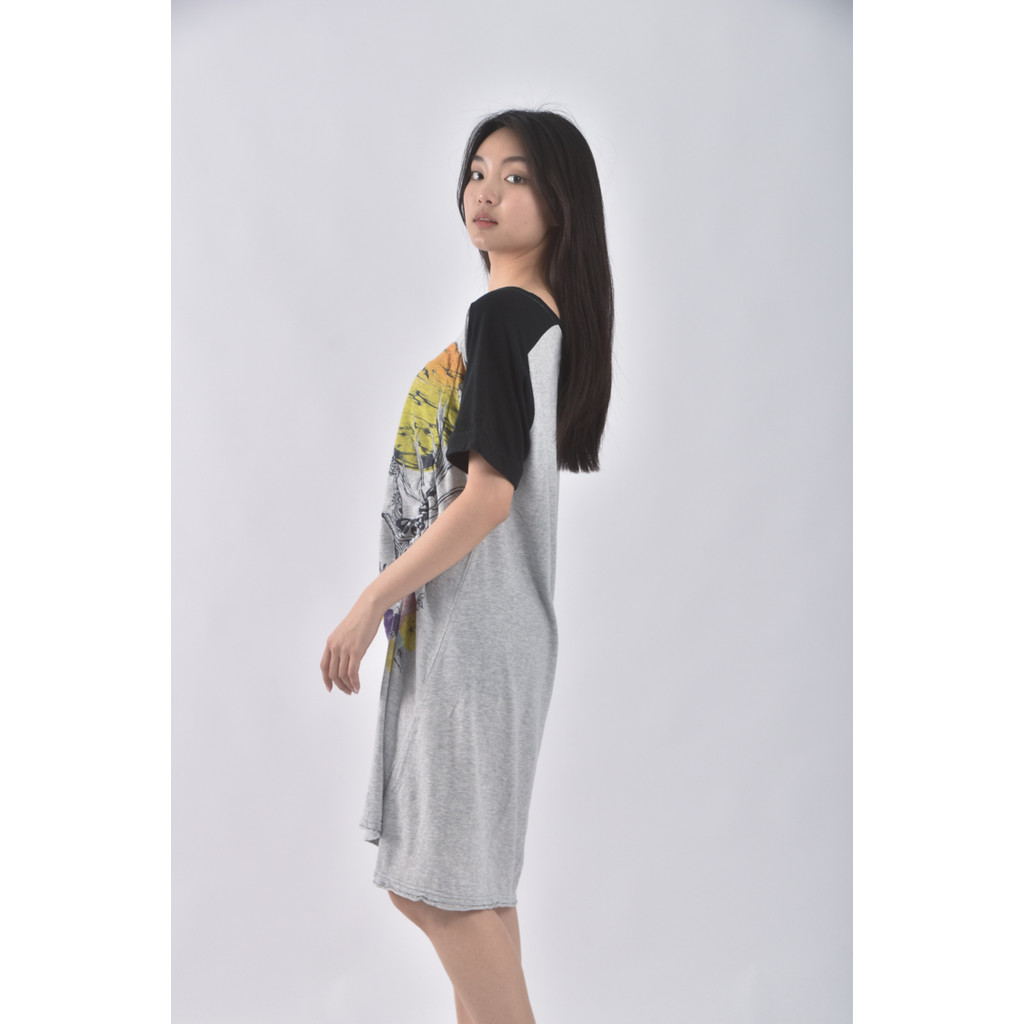 (M) scolar棉質純棉小象灰色洋裝二手衣, , large