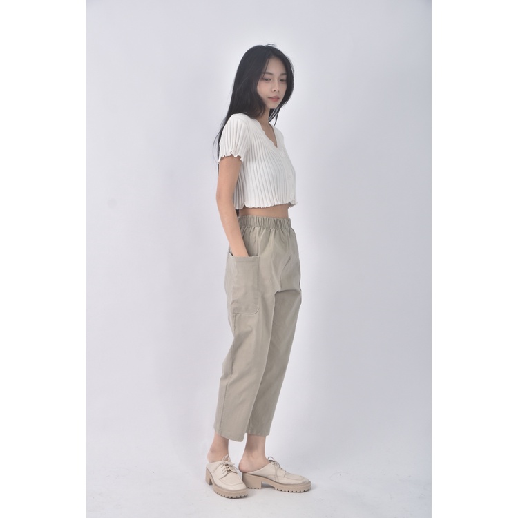 (S) the pick高腰寬鬆綠色長褲二手衣, , large