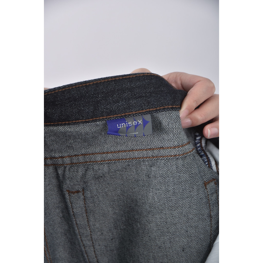 (2XL) nuisx高腰丹寧牛仔質感棉質純棉藍色長褲二手衣, , large