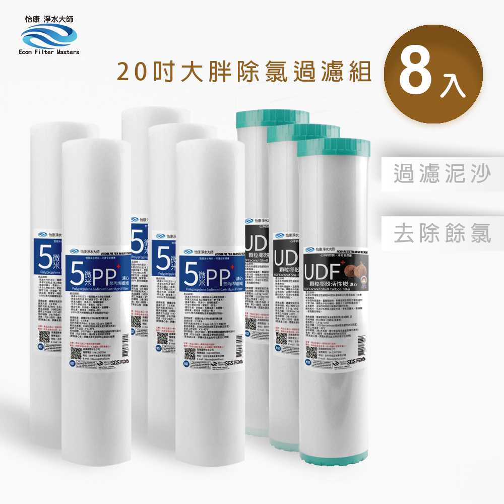 【怡康淨水】20吋大胖 二道式濾心組, , large