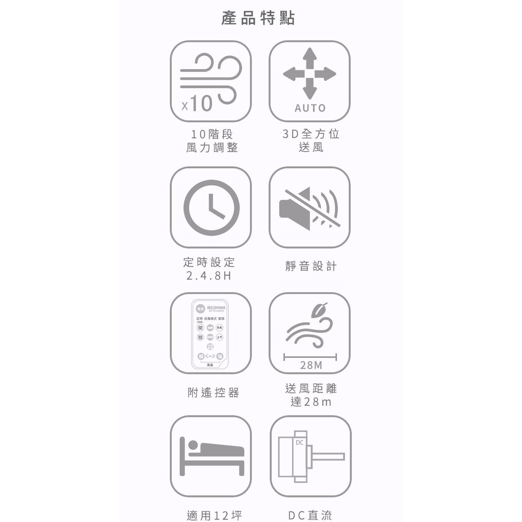 IRIS PCF-SDC15T 空氣對流循環扇 公司貨 DC直流馬達 適用12坪, , large