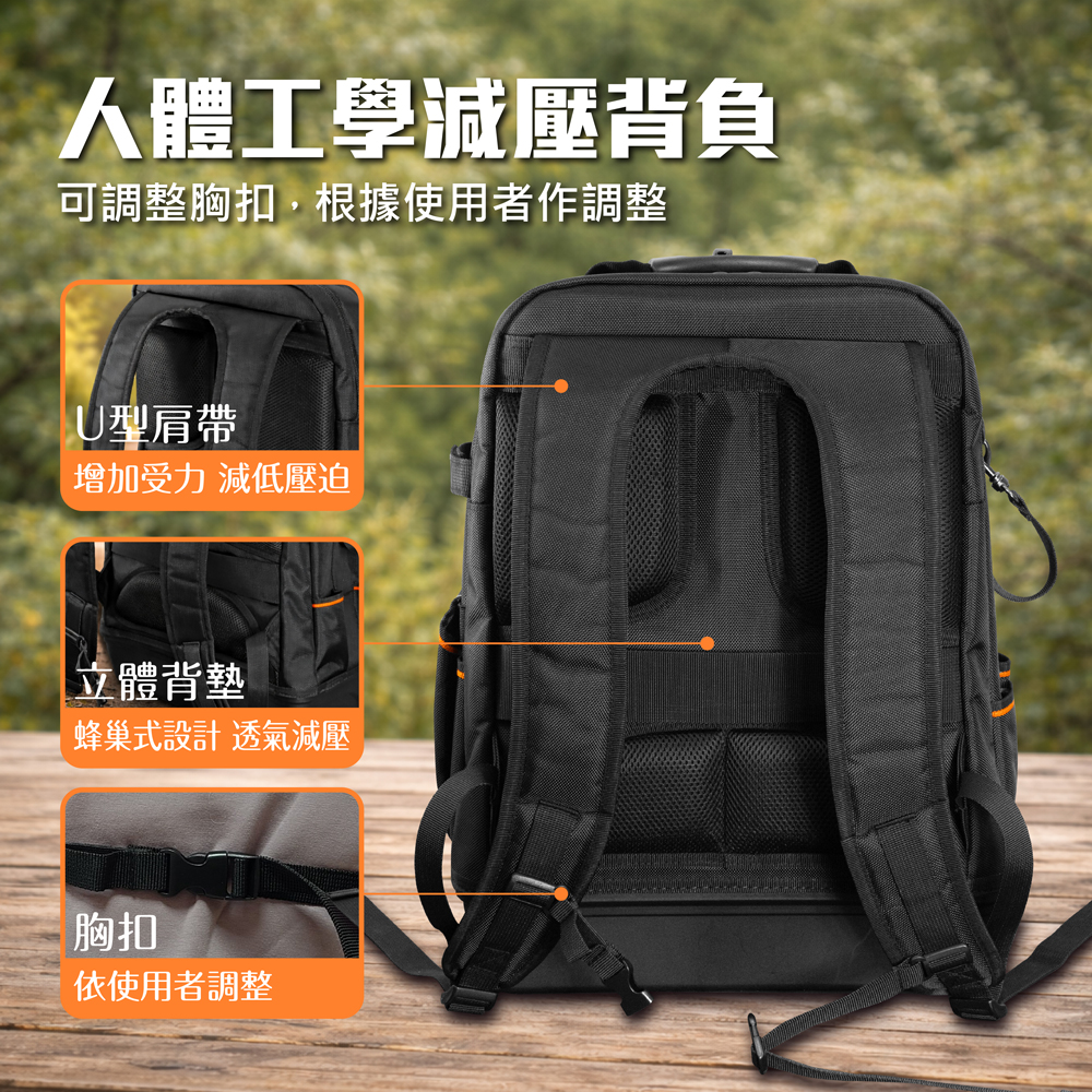 【Panrico 百利世】多功能工具後背包 硬底電工包, , large