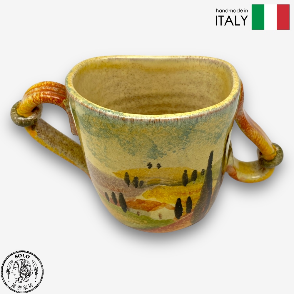 【SOLO Vintage】Modigliani Italian Pottery 350ml Mug Water Cup Coffee Cup Evening Shade Series Handmade Made in Italy, , large