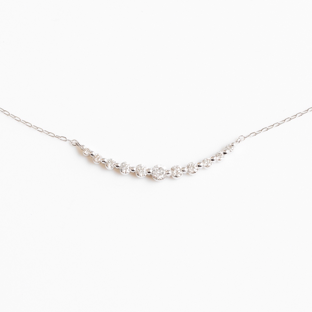 【18K金天然真鑽】A'jane 18K白金 璀璨序列 排鑽項鍊 A032503-002, , large