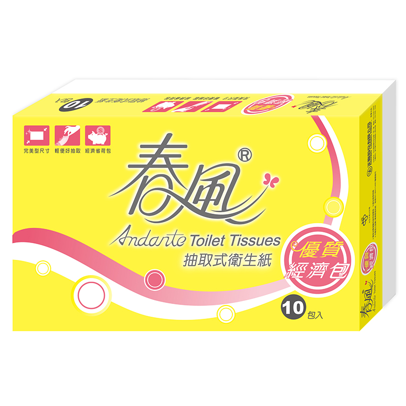 春風經濟包抽取衛生紙100抽x10, , large