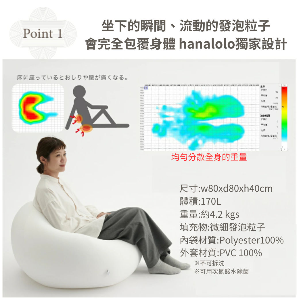 Egg Bean bag , 淺灰, large