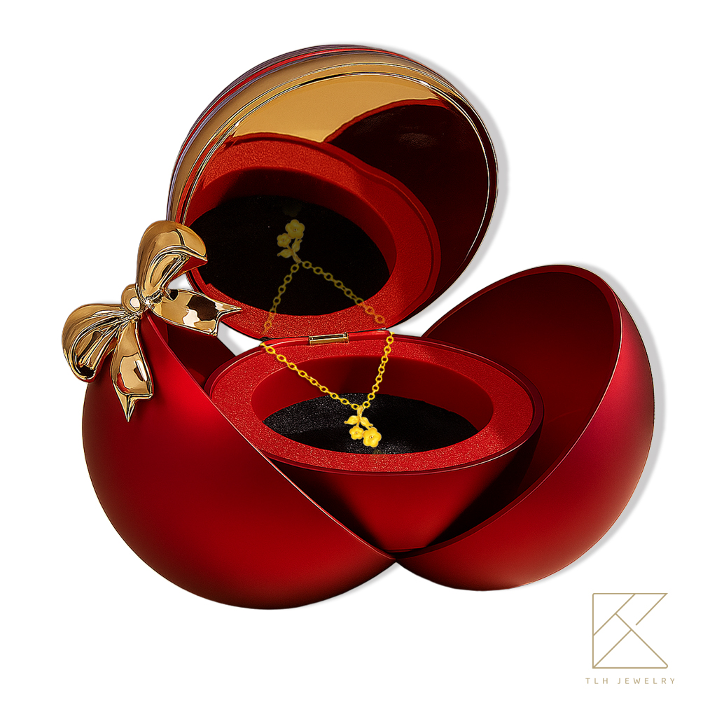 【TLH】母親節限定黃金墜項鍊 純金999 梅好守護 約重0.08錢&plusmn;0.02 附贈蝴蝶結專屬包裝 (馬年 生日 送禮), , large