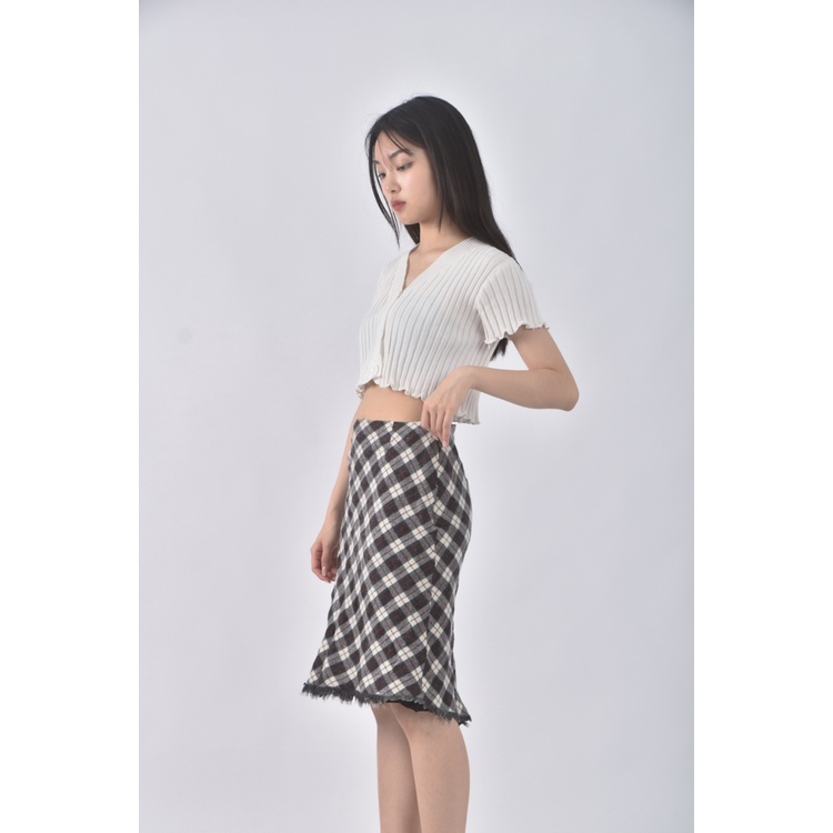 (L) betty s質感格紋黑色長裙二手衣, , large