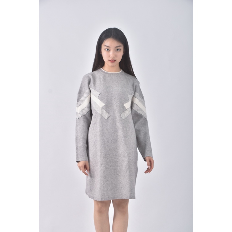 (XL) 條紋灰色洋裝二手衣, , large