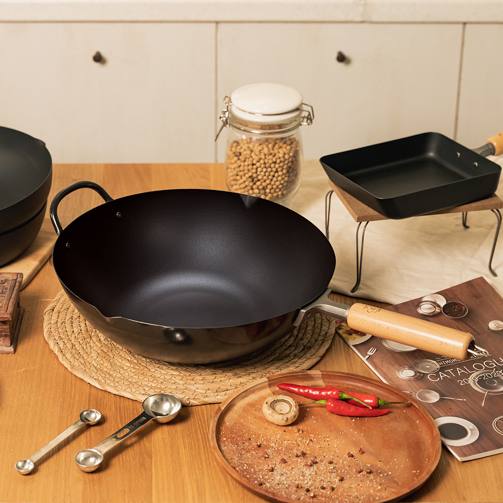 【日本TAKUMI】匠 岩紋鐵炒鍋/中華鐵鍋33公分(日本製/獨家聯名款), , large