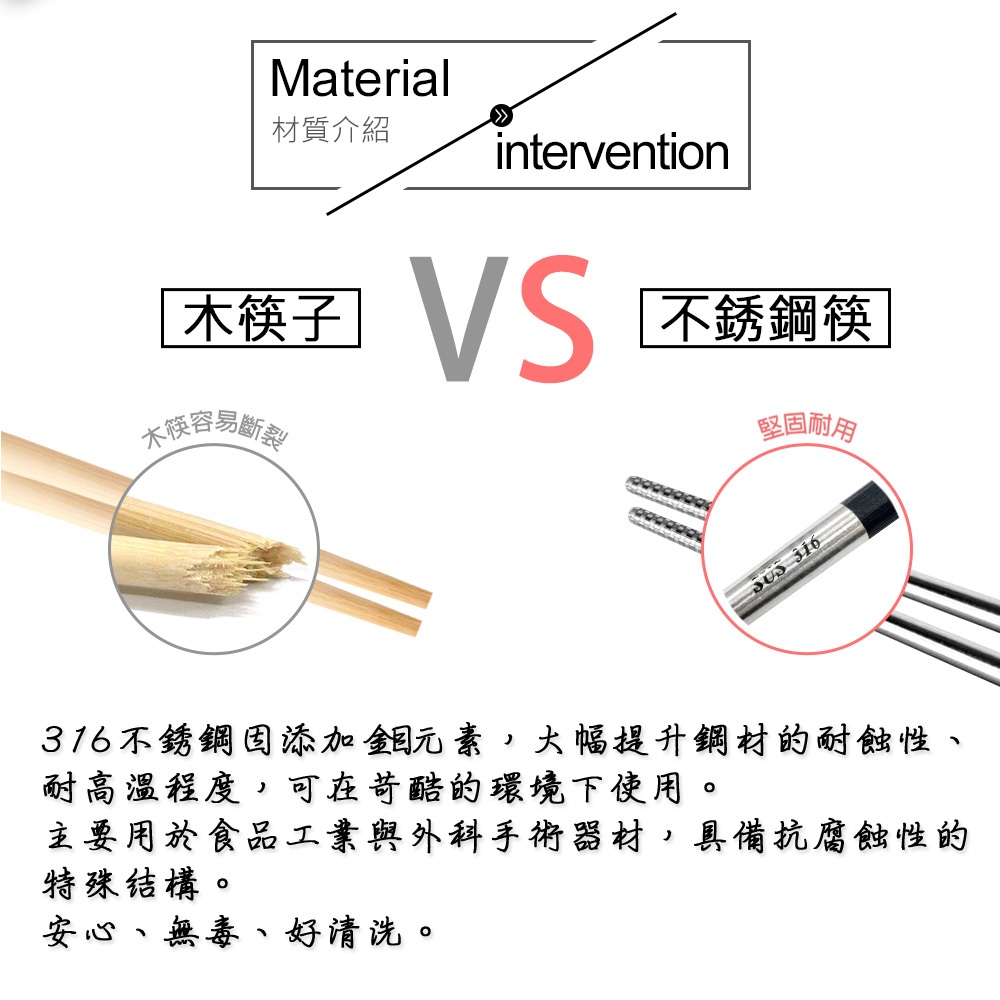 PERFECT 理想牌 金緻316不鏽鋼四方筷23cm不銹鋼筷方頭筷子 黑色-Leidea樂德兒, , large