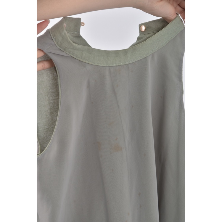(M) 質感無袖綠色上衣二手衣, , large